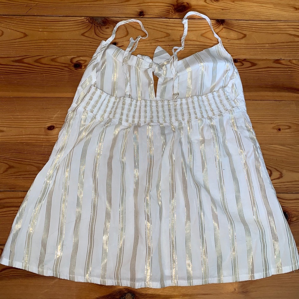 Victoria’s Secret metallic gold striped camisole